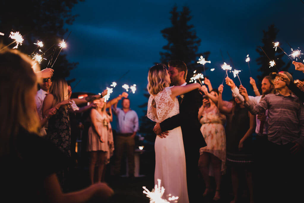 Sparkler first dance outside under the stars. https://www.thegathered.ca