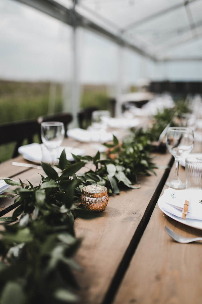 greenery table settings for a wedding reception https://www.thegathered.ca