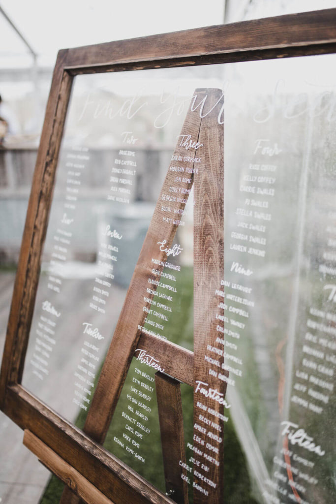 Rustic seating chart. https://www.thegathered.ca