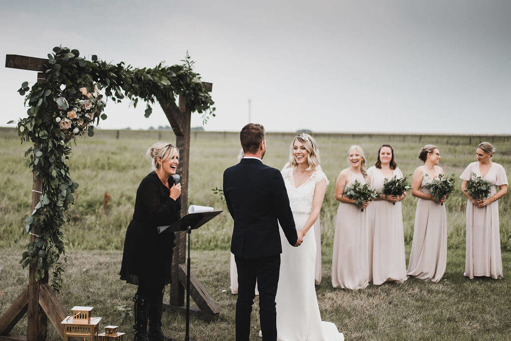 outdoor wedding ceremony in the prairies https://www.thegathered.ca