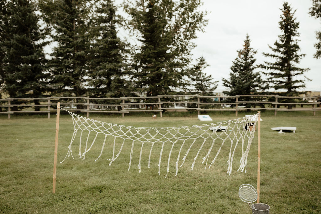 lawn games with a crocheted badminton net. the gathered, calgary alberta