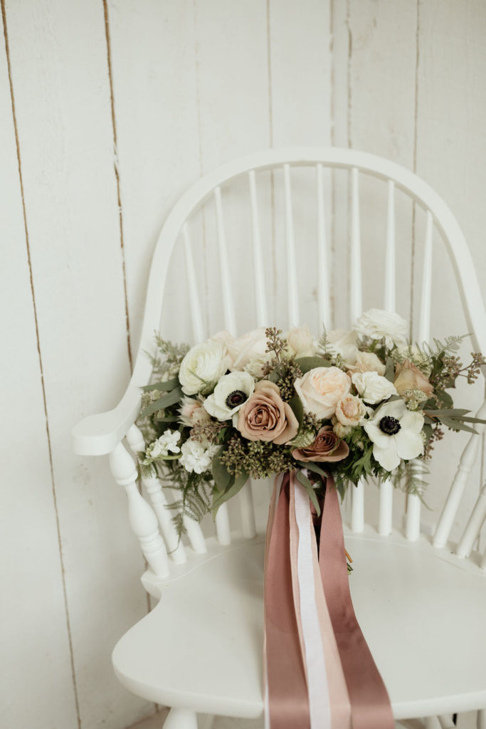 gorgeous wedding flowers with pink and white tones