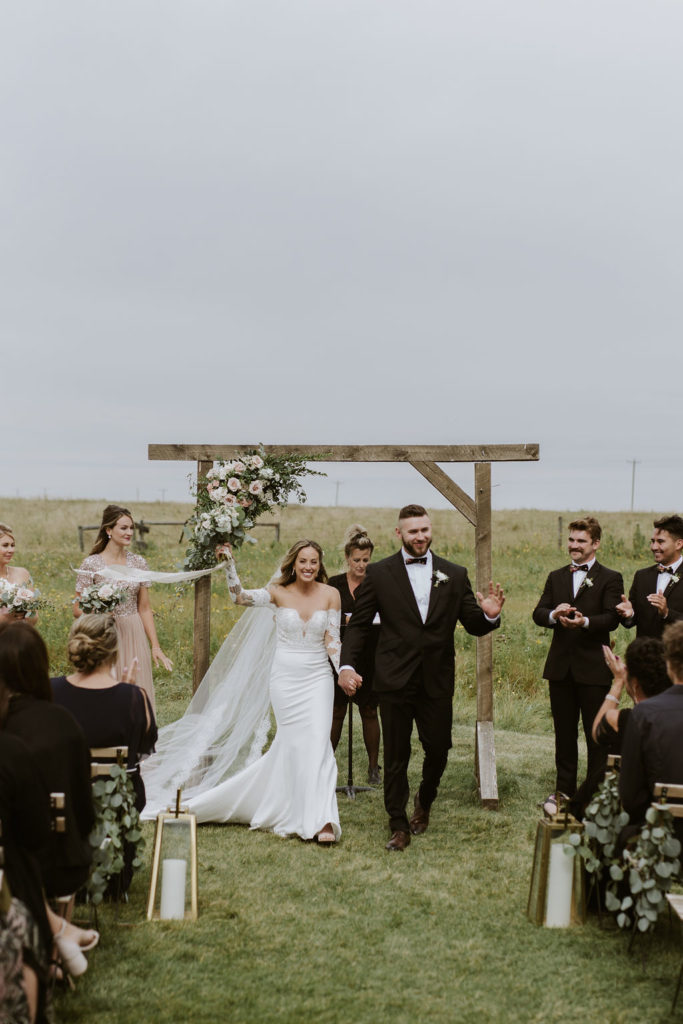 just married at the Gathered - outdoor wedding love