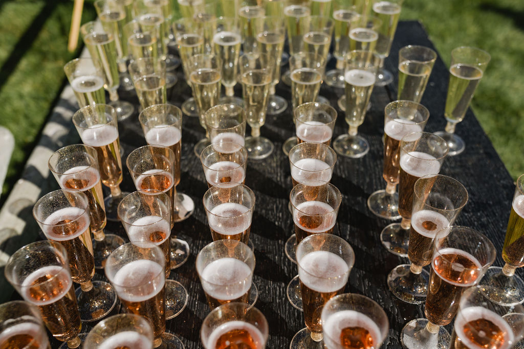 A group of glasses of champagne.
